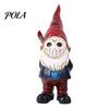 Cute Scary Masked Gnomes Halloween Voorhees Resin Figurine, Horror Hockey Mask Gnome Statue Durable Indoor Window Displays with Knife, Distressed