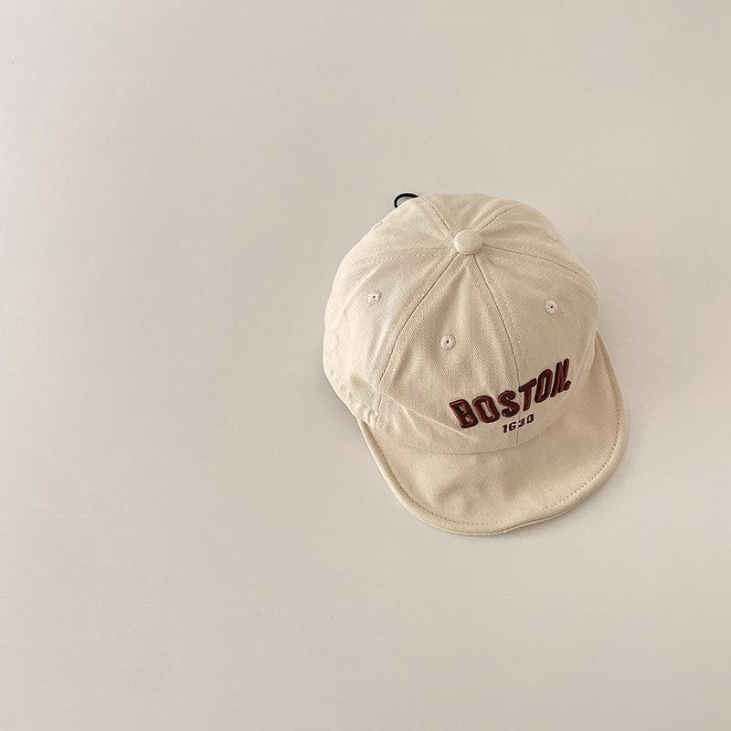 Korean Letter Baby Baseball Cap Simple Embroidered Peaked Hat for Boy Gril Summer Adjustable Soft Brim Kids Sun Hats Gorras