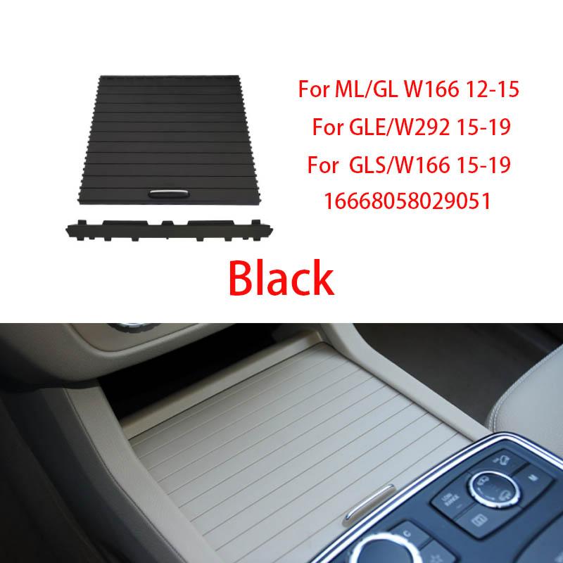 

Для Mercedes W166 W292 Автомобільна консоль Тримач для напоїв Зсувна кришка Оздоблення Центральна роликова шторка Кришка для Benz ML GL GLE GLS ML300 GLE350 a set black