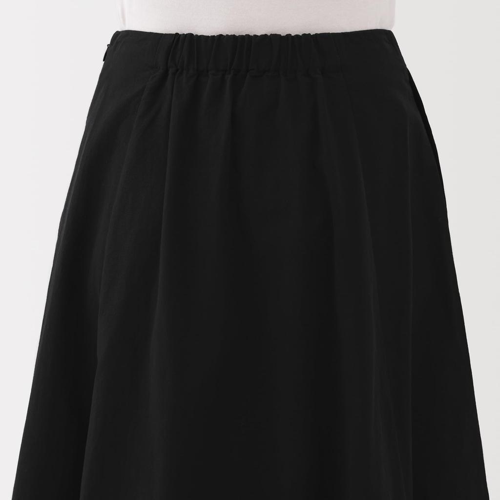 MUJI Women's Cool Flare Skirt, BE1VTA5S, Black, Size S