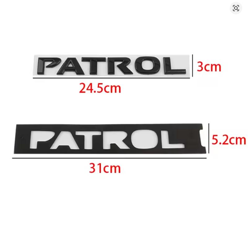 AAWJ1 Car ABS Rear Trunk Letters Words Logo Badge Emblem Decals Sticker compatible compatible for Nissan Patrol Y60 Y61 Y62 Y63 Y64 Styling Acc