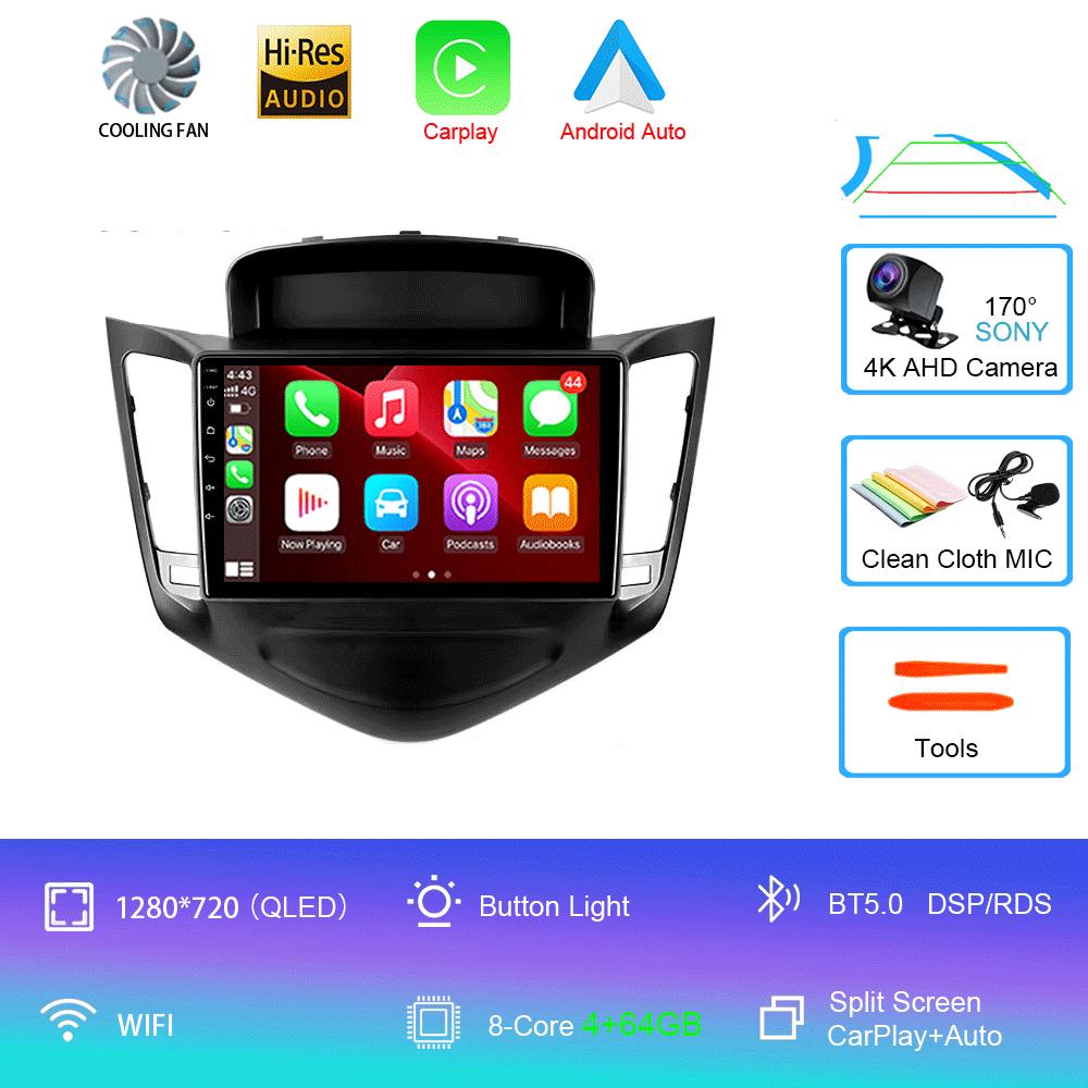 Car Radio Android 14 GPS For Chevrolet Cruze 2008 2009 2010 - 2014 Carplay Auto Multimedia 2 Din Head Unit DSP Stereo DVD Video