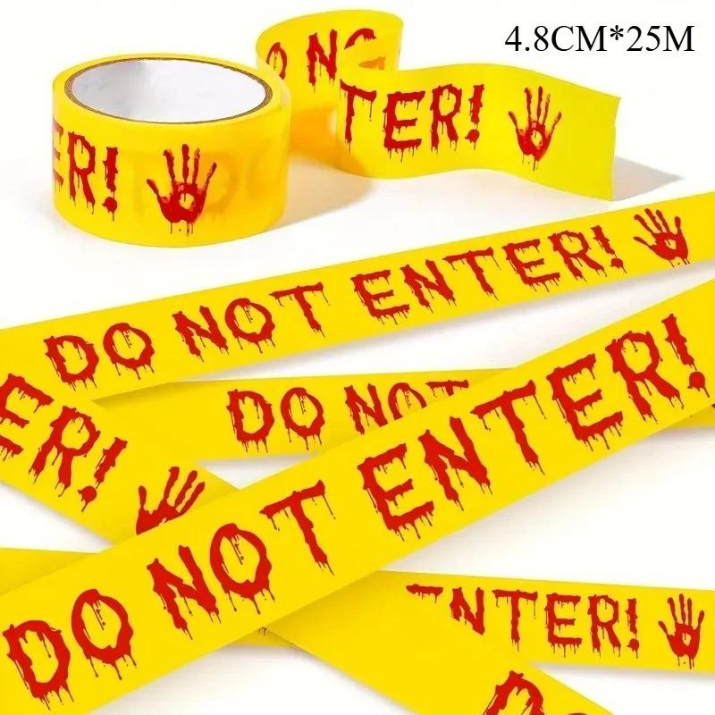 Halloween Isolation Caution Tape with Skull Design Perfect for Scene Decoration Party Props Thematic Supplies Spooky Events