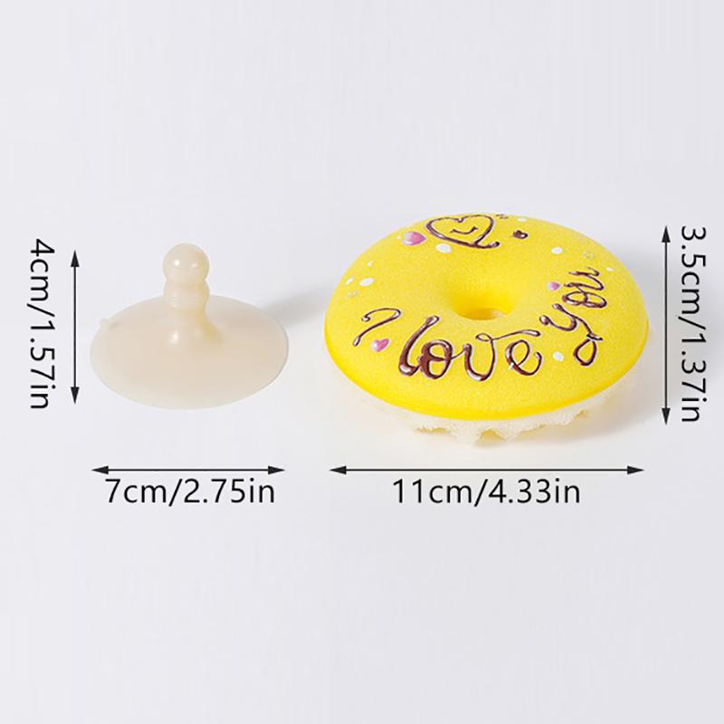 Dish Sponge With Suction Cup Non-Scratch Donut Sponge Set With Suction Cup Quick Drainage Dishwashing Brush For Kitchen