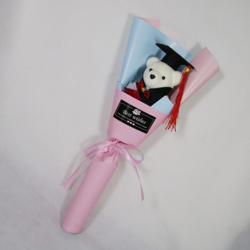 Doctor Bear Graduation Plush Bouquet - Children's Celebratory Souvenir Doll
