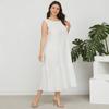 Summer Women Sleeveless Tank Holiday Long Dress Round Neck Casual Loose Maxi Dress Bottoming Dress Plus Size