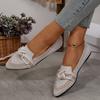 Women's Flyknit Mesh Pointed Toe Oversized Flat Slip-On Shoes 2025 Bow-Tie Casual Breathable Low-Cut Shoes