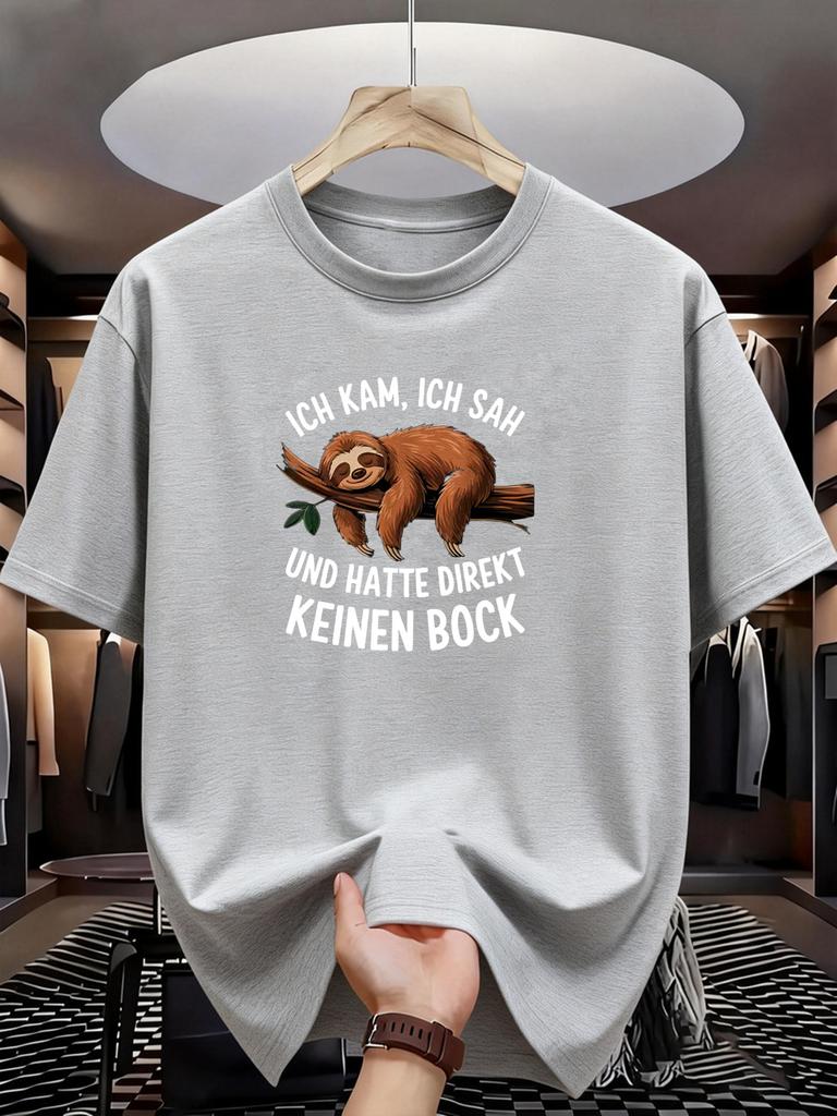 Ich Kamich Sah Letter Print Unisexs Tshirt Street Sports Tshirt Everyday Casual Short Sleeve Casual Unisexs Tops