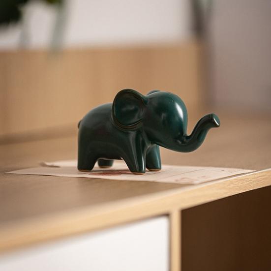 Keramik Elefant Schreibtischornament Bunte Kleine Elefantenstatue Glückselefant Figur Haus Büro Wohnzimmer Dekoration