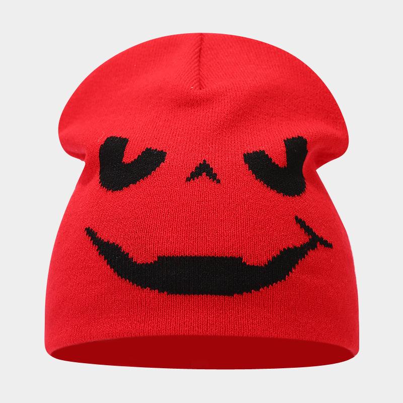 Autumn and Winter New Halloween Pumpkin Skull Jacquard Knitted Hat Festive Personality Funny Warm Wool Hat