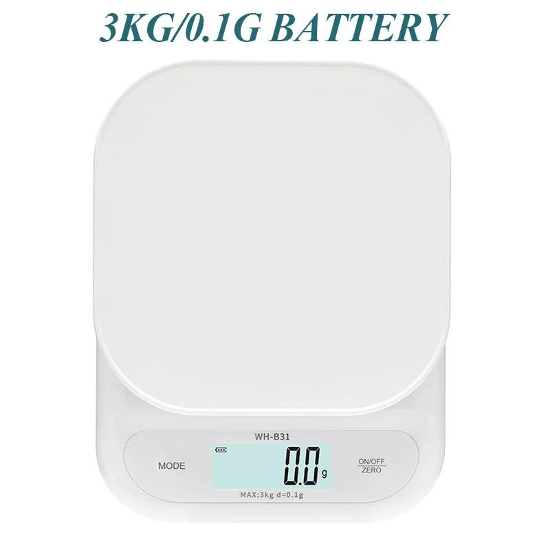 WH-B31 Köksvåg LCD-display USB-laddning/Batteri Hög Precision Kökselektronisk Våg Tevåg Vägning Bakverktyg