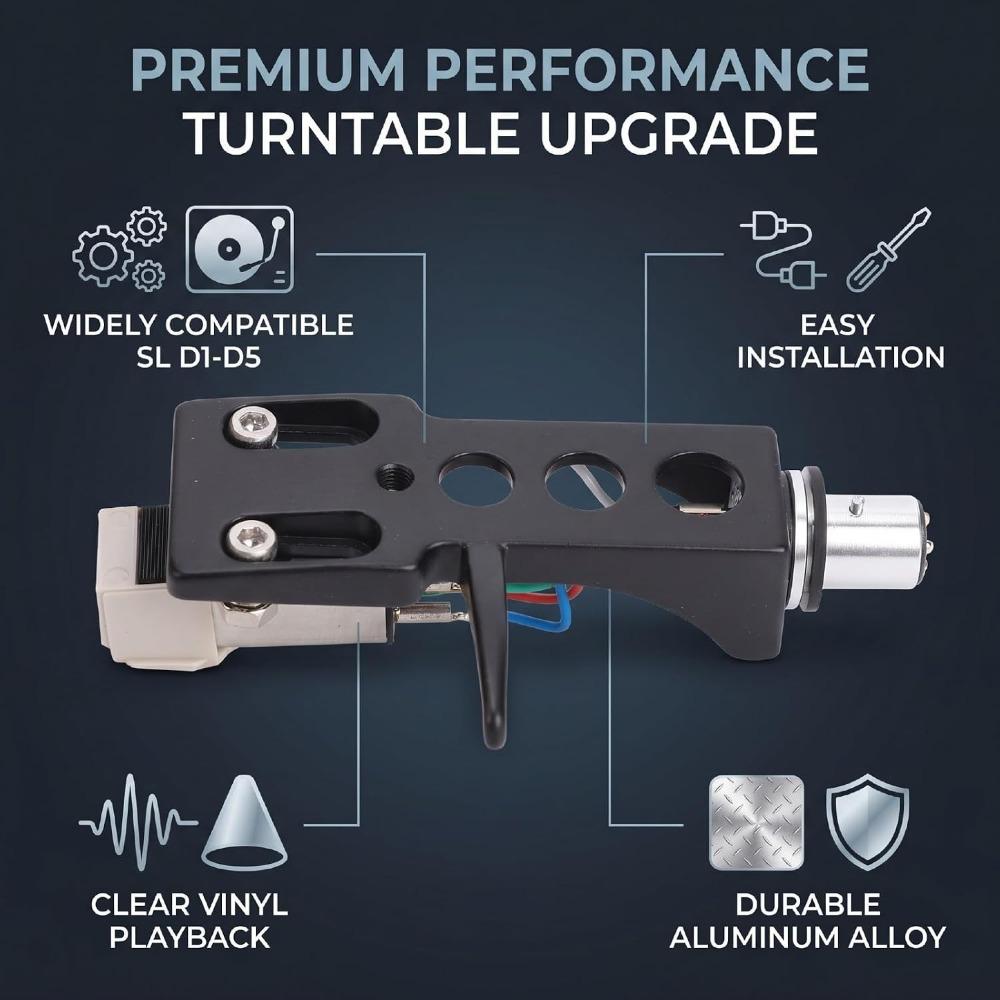 Aluminum alloy Magnetic Cartridge Needle Black Headshell Replacement Turntable Headshell Playback