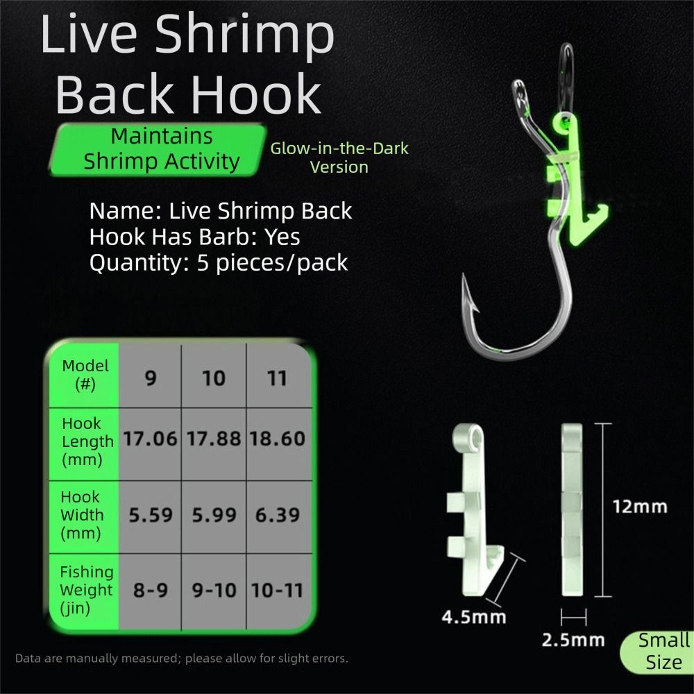 5Pcs Sharp Barbed Luminous Live Shrimp Hooks Anti-entanglement Fishing Hooks String Hook  for Shrimp
