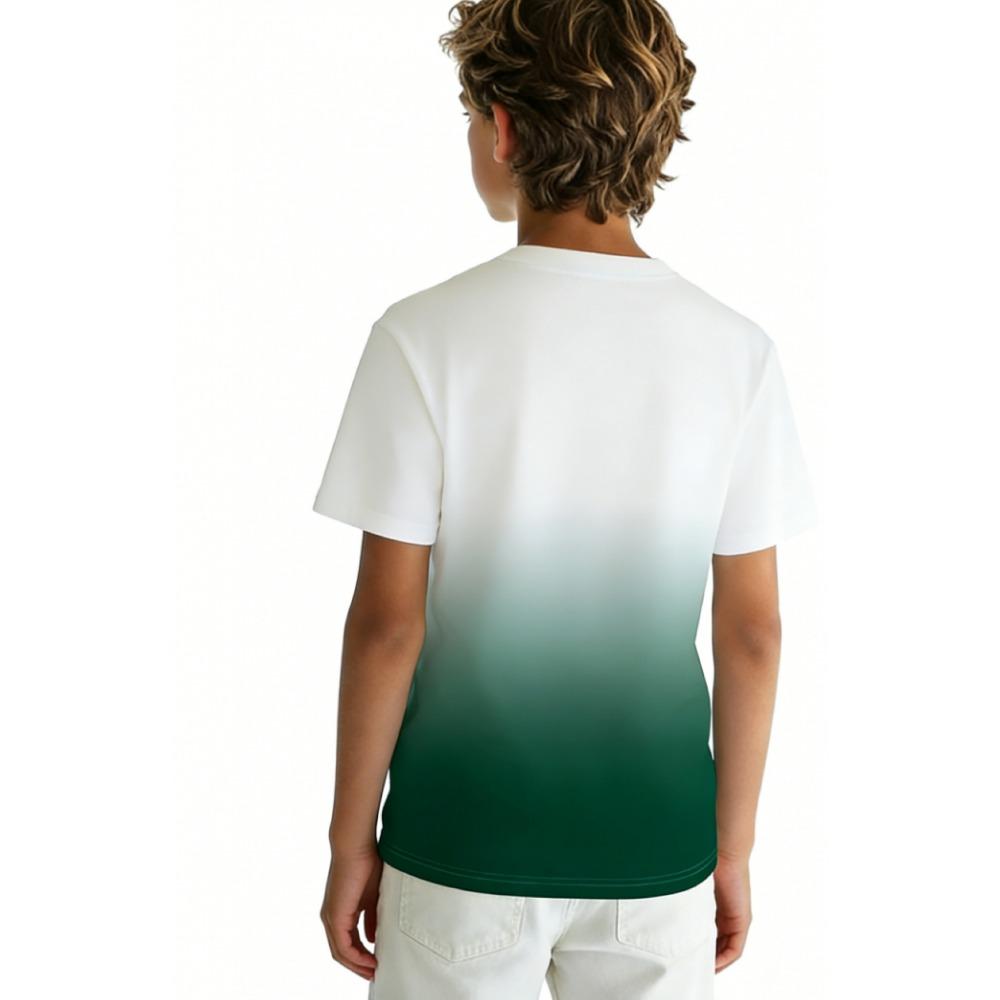 Fashion graphic T-shirts for boys and girls - digital printing design, green gradient headphone printing