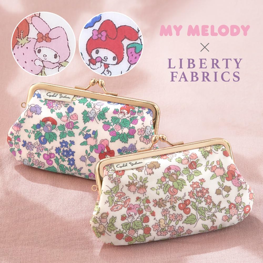 My Melody Clasp Mini Sanrio Liberty Print Floral Small Makeup Cute and Made In Orchard Orchard Pouch, Character, Pattern, Pouch, Stylish, Japan,