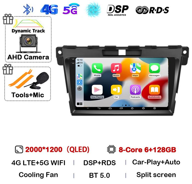 Android 14 Carplay For MAZDA CX-7 CX7 CX 7 2007 2008 2009 2010 2011 2012 2013 2014 Car Radio GPS Multimedia Video Player Stereo