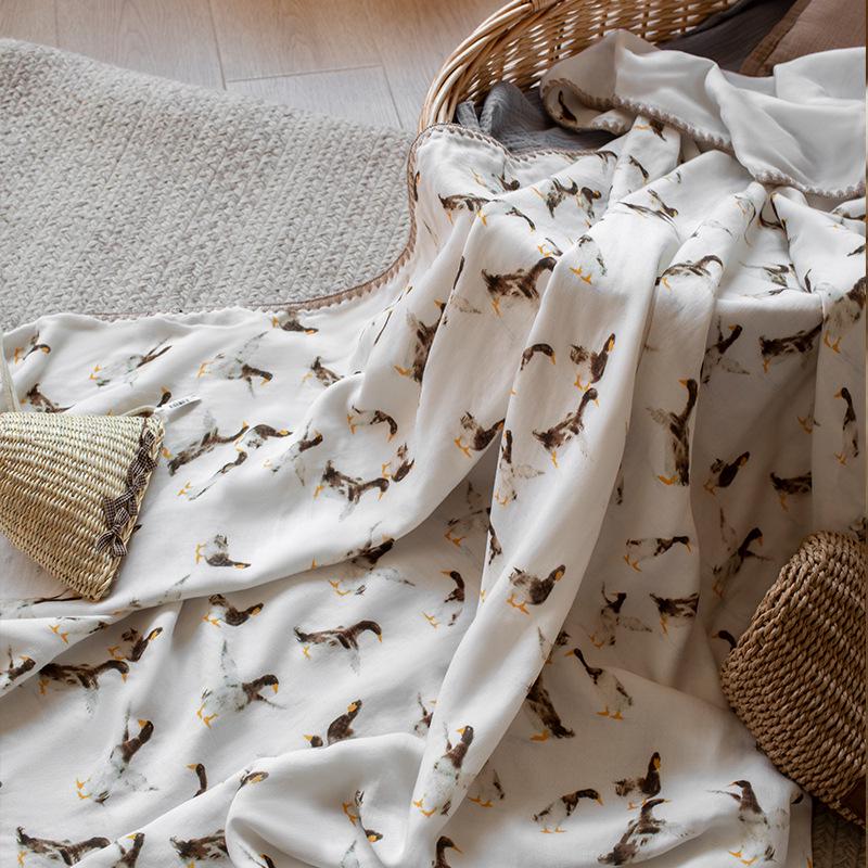 Summer Baby Bamboo 4-Layer Cool Quilt: Newborn Ice Silk Blanket for Naps & Air Conditioning.