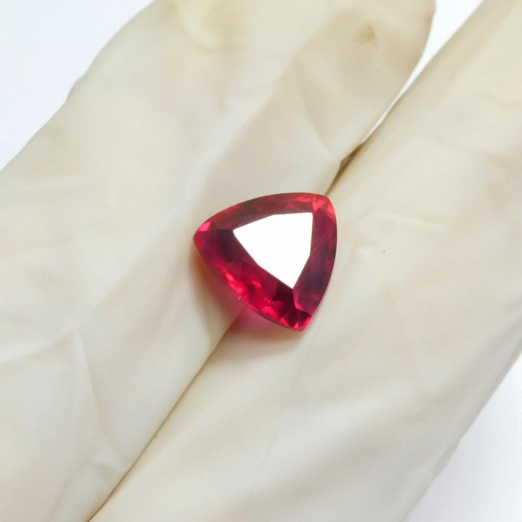Natural Red Ruby 3.4ct Trillion Cut Certified Loose Gemstone