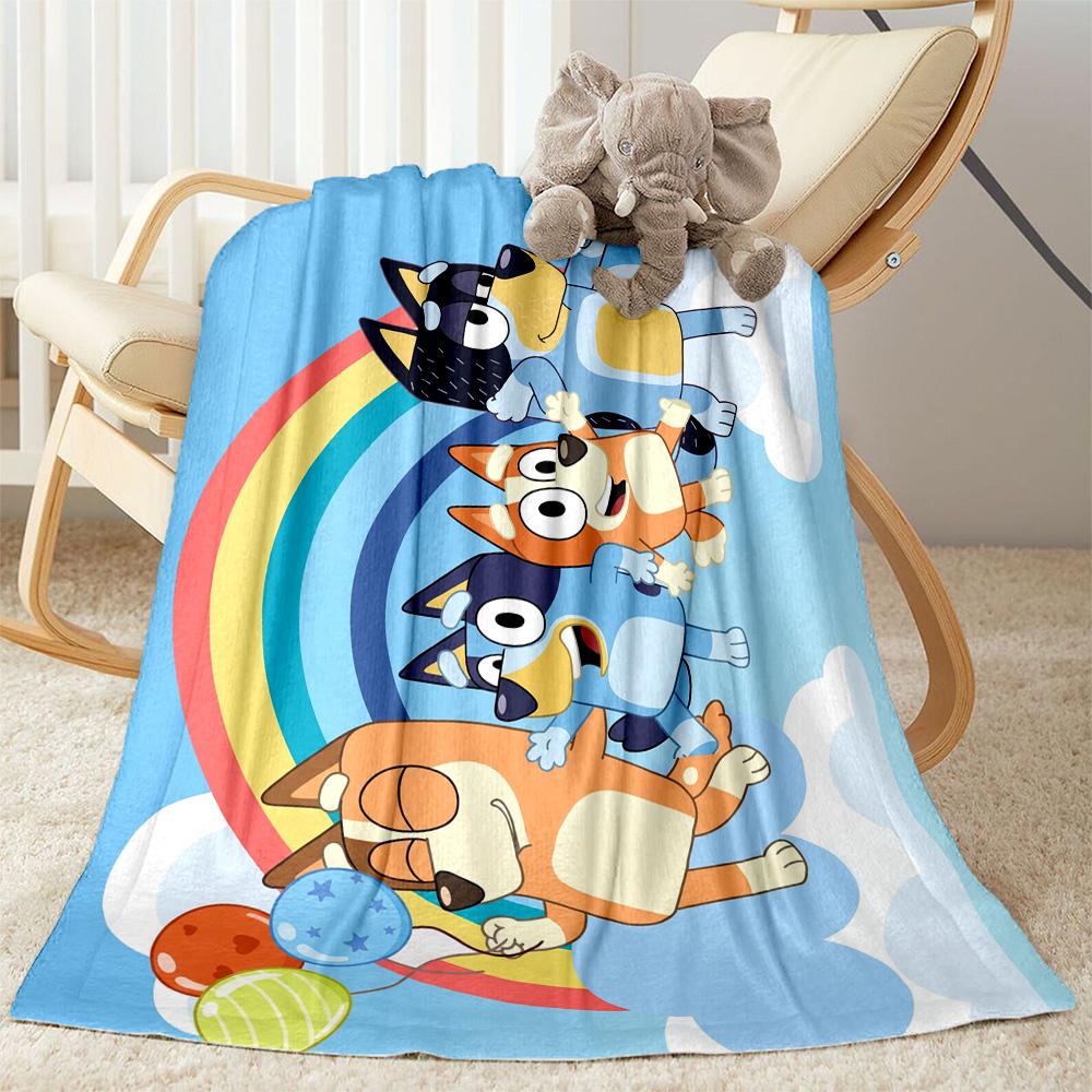 Bluey Friends Adventure Blanket Warmthful Decor Great for Seaside Livingroom Picnics for All Occasions Modern Style