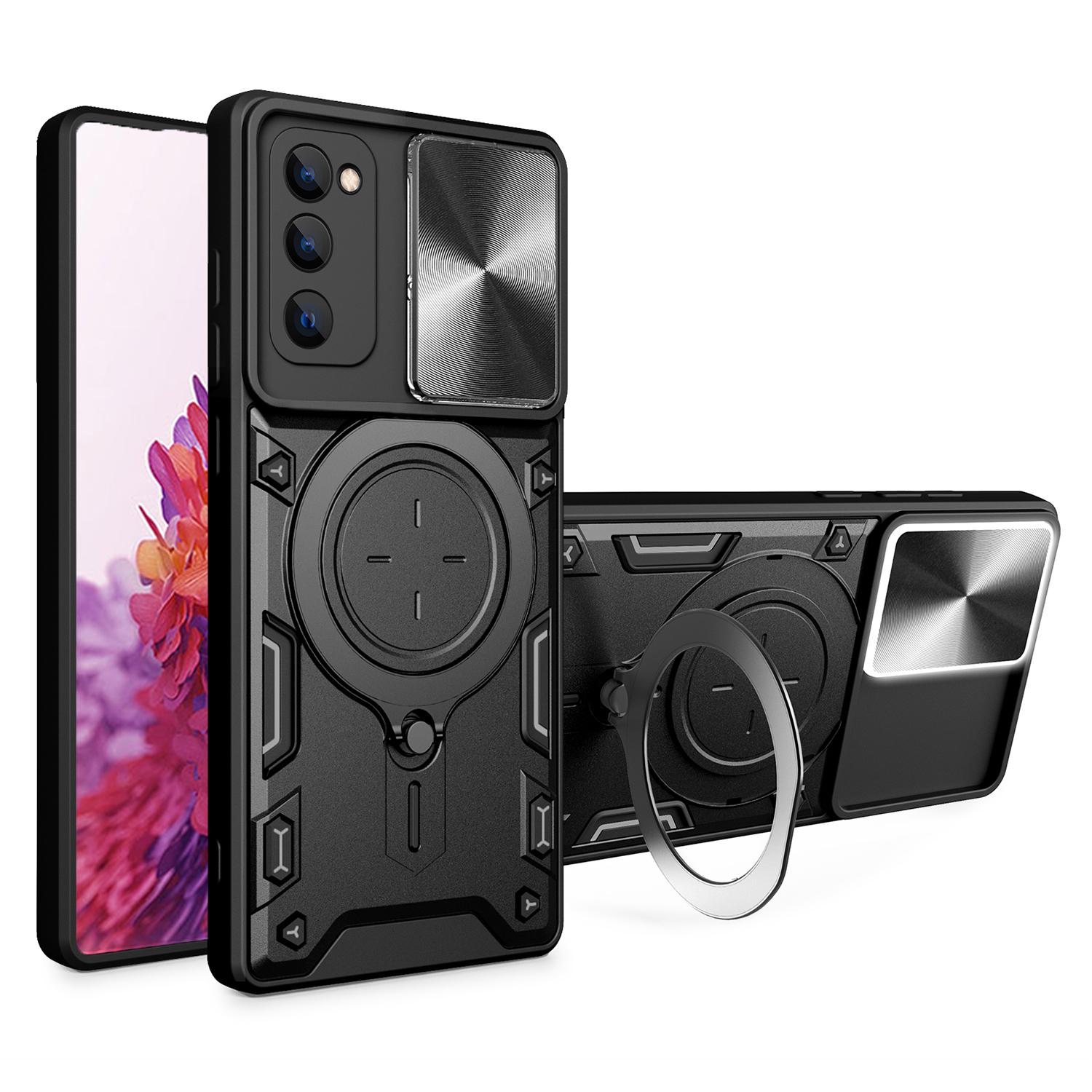 

Чехол-подставка для Samsung Galaxy S20 FE/S20 FE 5G/S20 FE 2022/S20 Lite, PC+TPU чехол для телефона со сдвижной крышкой для камеры Black