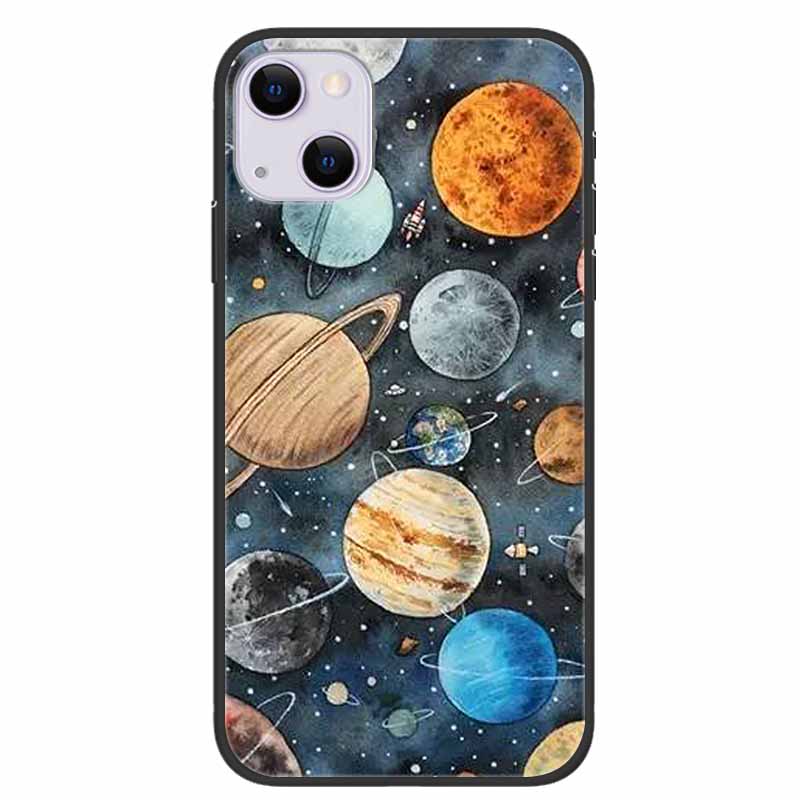 For iPhone 14/14 Plus Case Black Silicone Soft TPU Luxury Flower Animal Back Cover For iPhone 14/14 Plus New Shells for iPhone14