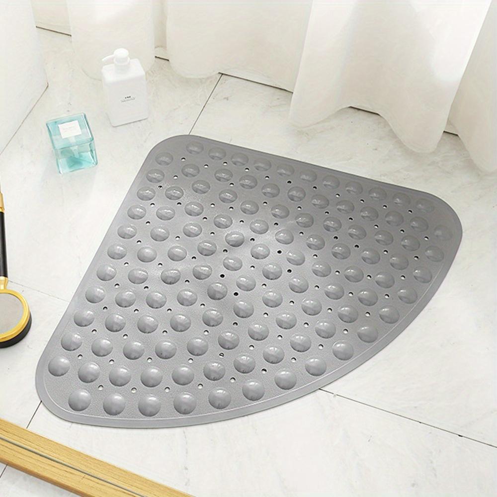 

Стильный нескользящий коврик для ванной с зубчатым краем, присосками и дренажными отверстиями — легкоочищаемый, долговечный аксессуар для ванной комнаты. 54.0 X 54.0 cm серый