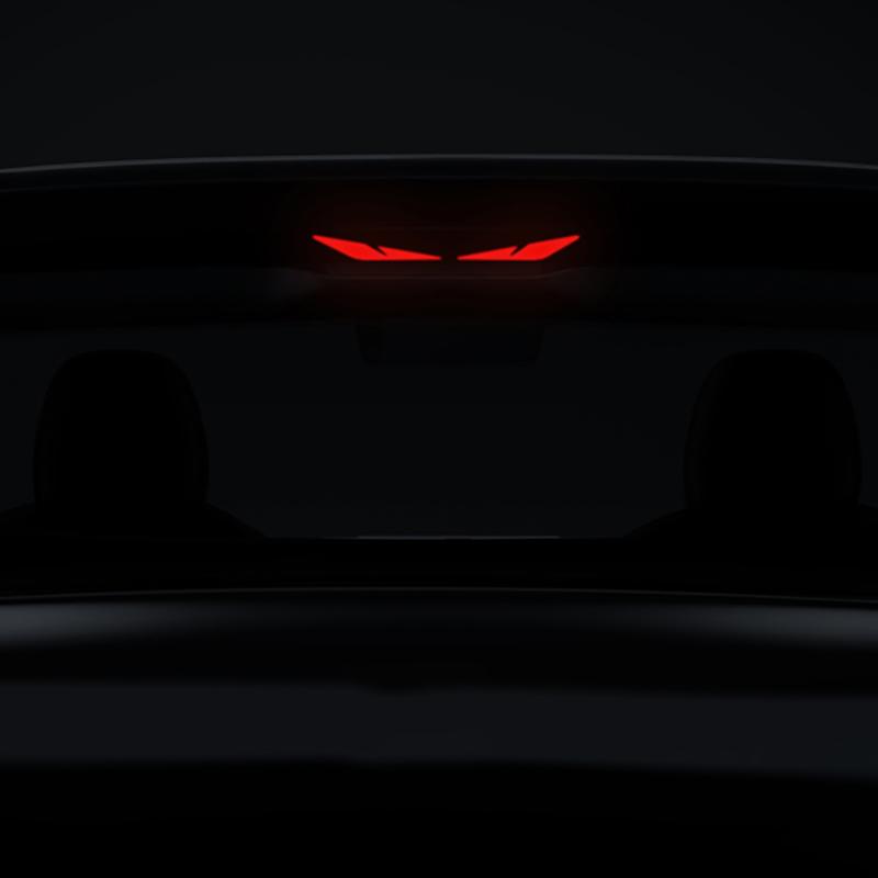For Tesla Model Y 3 High Mount Mounted Brake Lamp Carbon Car Brake Projection Board PVC Soft Decal Top Tail Light Emblem Sticker