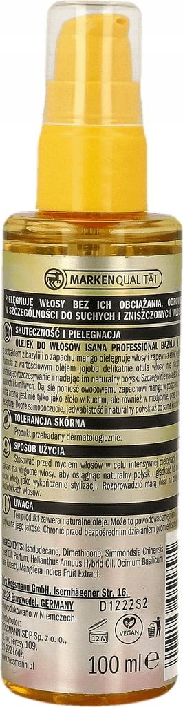 Isana Professional Hair Oil, Macadamia & Orange 100
