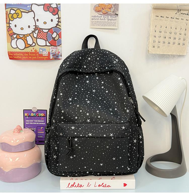 Schultasche Koreanischer Ins College-Wind Stern Rucksack Große Kapazität Mittelschüler Schultasche Lässiger Leichter Computer-Rucksack
