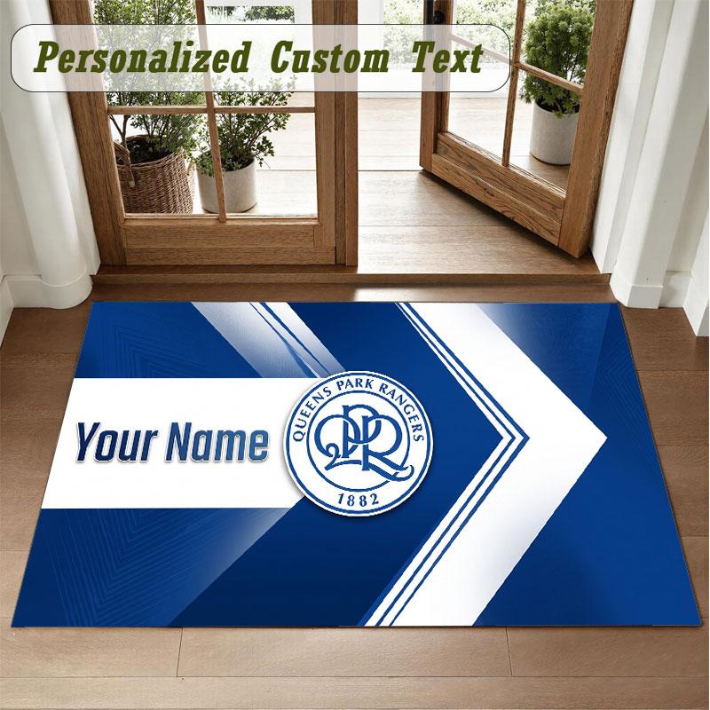 Crystal Velvet Square Rug Custom NameQueens Park Rangers Pattern Non Slip Home Floor Decor Rug