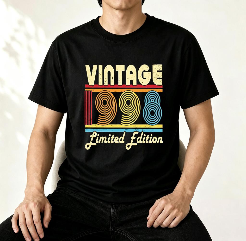 Vintage 1996 1997 Retro Rainbow Swirl Number Limited Edition Graphic T Shirt Unisex Unisex Unisex 30th 31th Birthday Casual Gift Tee
