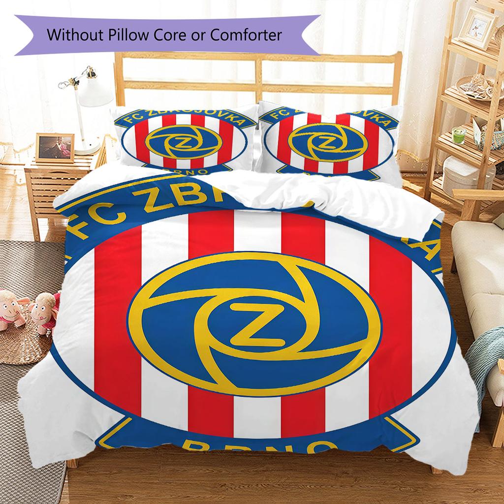 FC Zbrojovka Brno Bedding Quilt Set Quilt Cover Pillowcase Home Decoration Birthday Gift (1 * Duvet Cover + 2 * Pillowcase, Without Core)