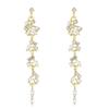 Luxury Flower Diamond Tassel Long Earrings: Elegant Alloy Leaf Design