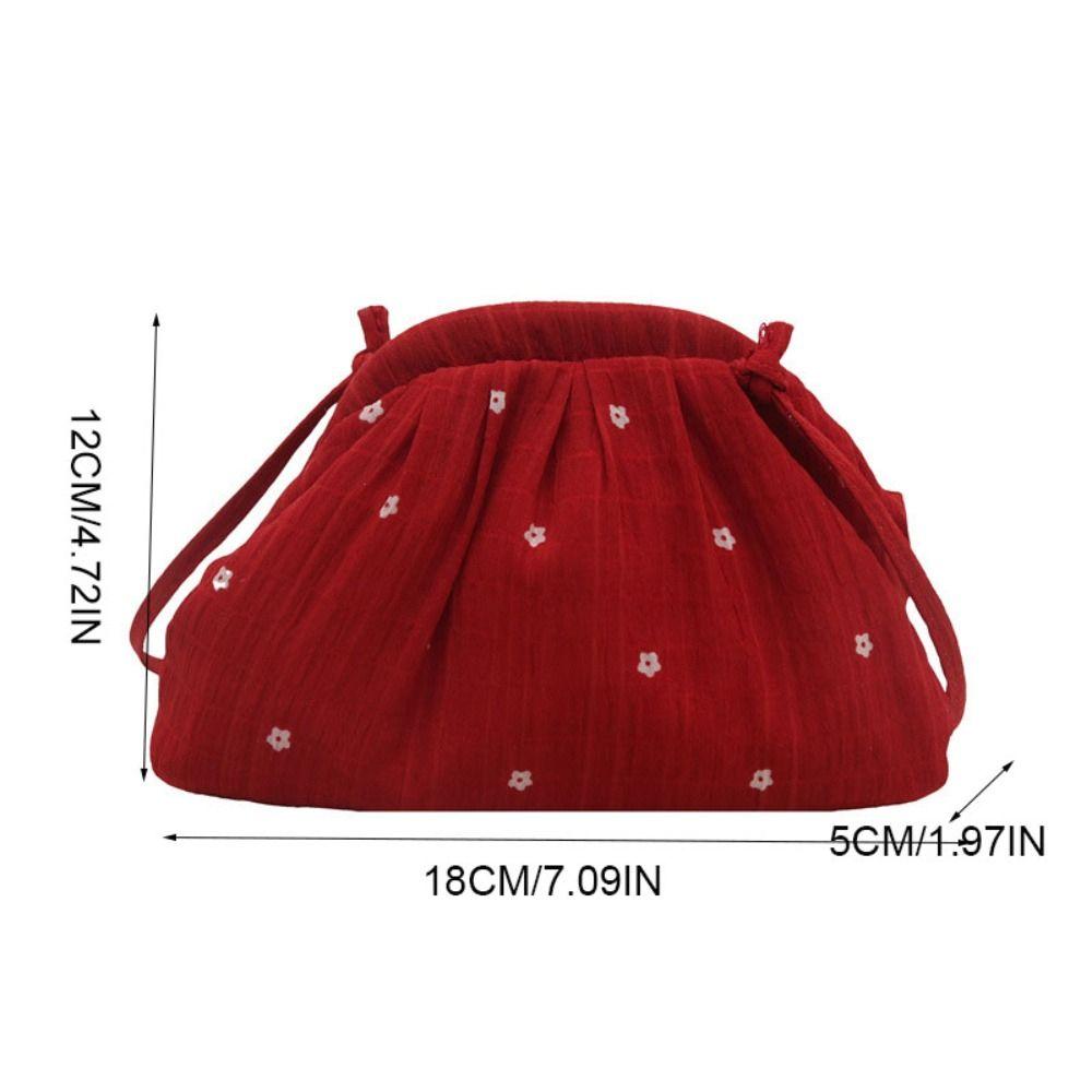 Flower Single Shoulder Bag Drawstring Crossbody Bag Sweet Makeup Bag  Ladies