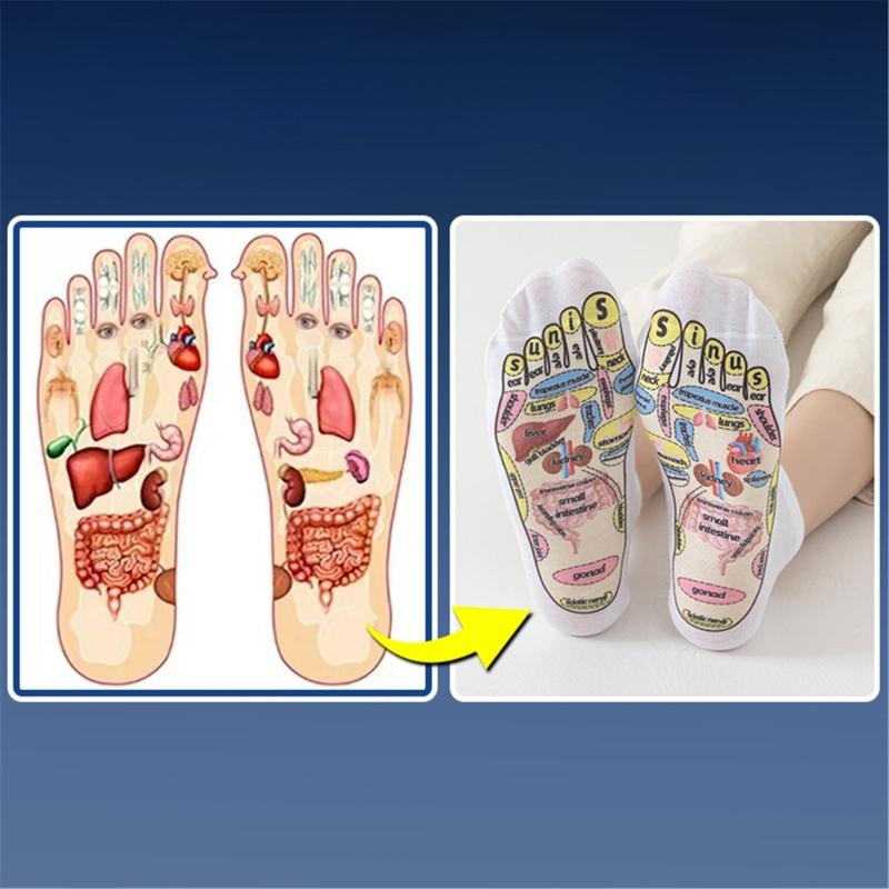 Unisex Foot Massage Reflexology Socks for Stimulate Pressure Point Ease Tiredness Perfect for Office Worker and Elderly