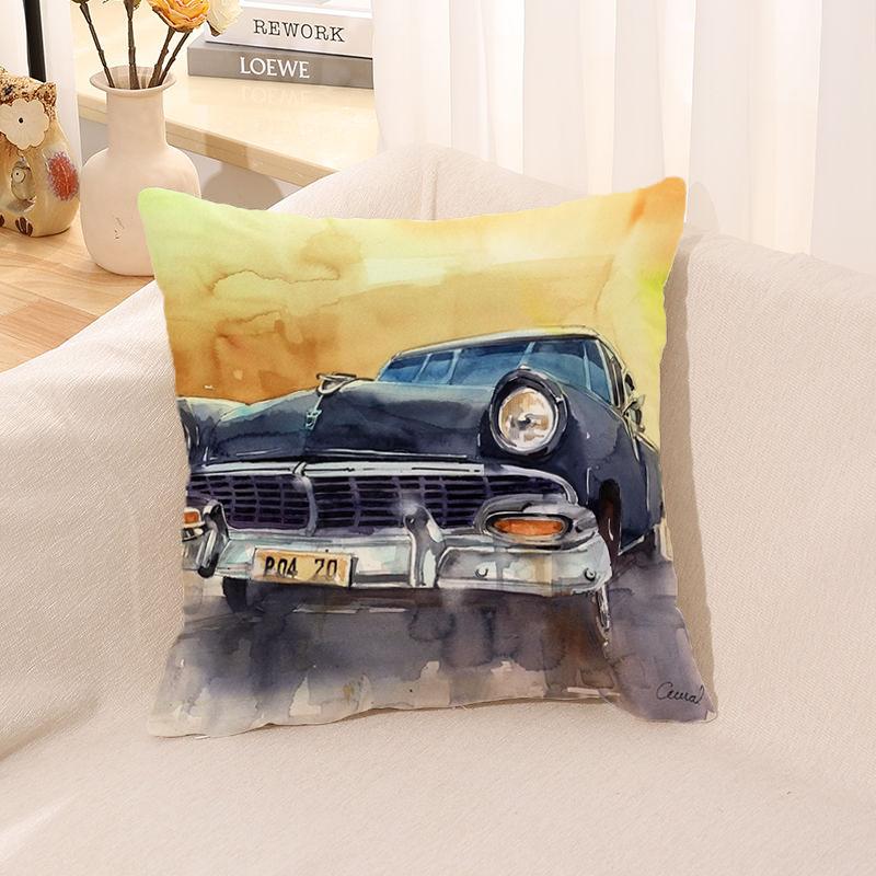 Cushion Cover Watercolor Car Pillow   Room Decor  Case