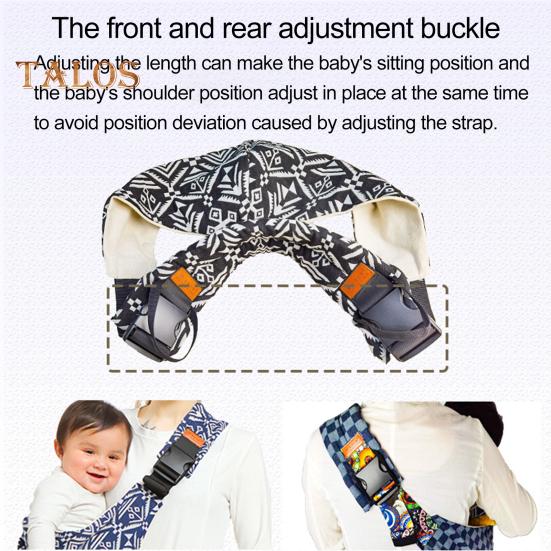 Baby Sling Carrier Great Load Bearing Adjustable Length Wide Strap Less Pressure On Shoulder Breathable Fabric Plaid Print Outdoor Walking 0-36
