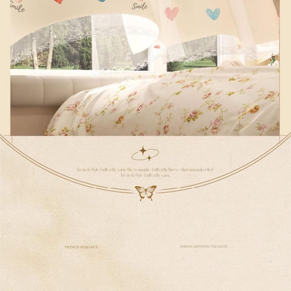 No-Punch Light-Blocking Bay Window Curtain Fabric for Bedrooms