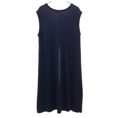 Mizuiro Ind High-gauge Long Slit Knit Vest F Navy Women Used