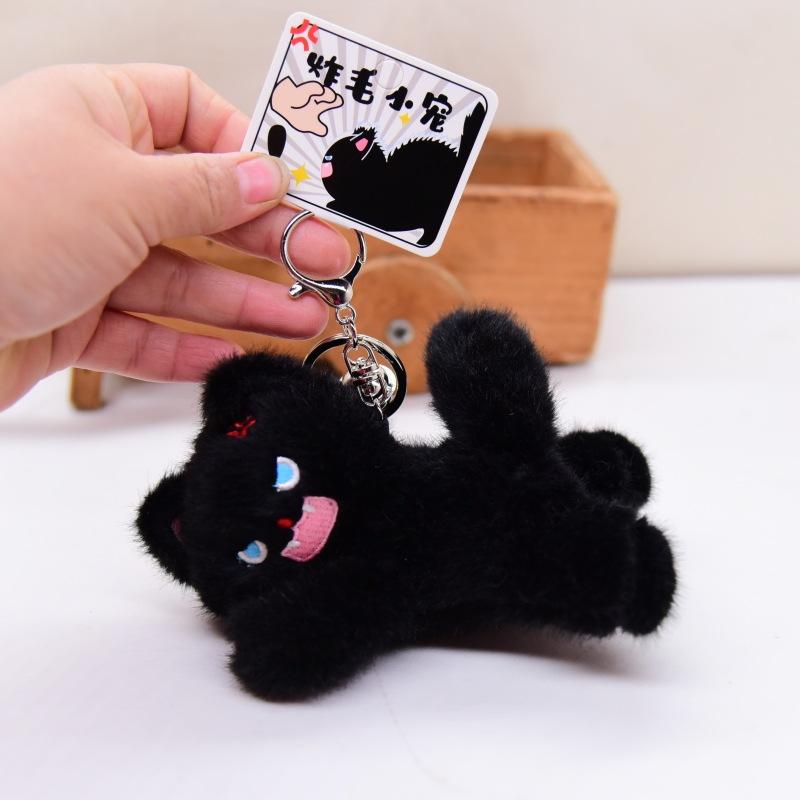 Cartoon Katze Anhänger Schlüsselanhänger Weiß Schwarz Katze Rucksack Dekoration Anhänger Schlüsselring Dekor Zubehör Schmuckstücke Geschenke