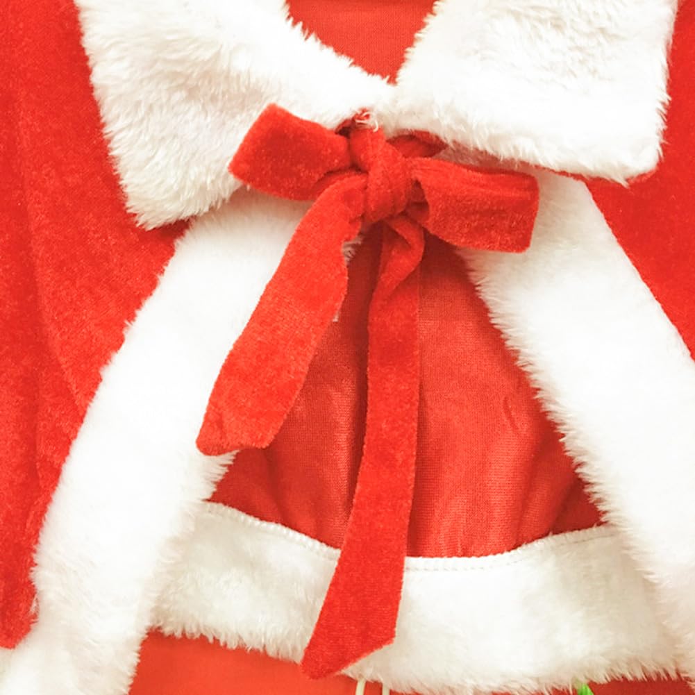 Moerstar Christmas Cape Cloak Santa Poncho Clear Stone Christmas Colorful Cape for New Parties Costume, Cosplay, Women, Red, Kids, Adults, Girls,