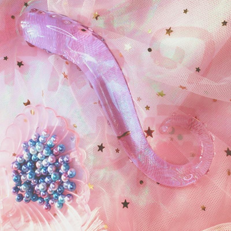Seahorse Crystal Pink Pyrex Glass Dildo Spot Simulator Sex Toy Glass Dildos