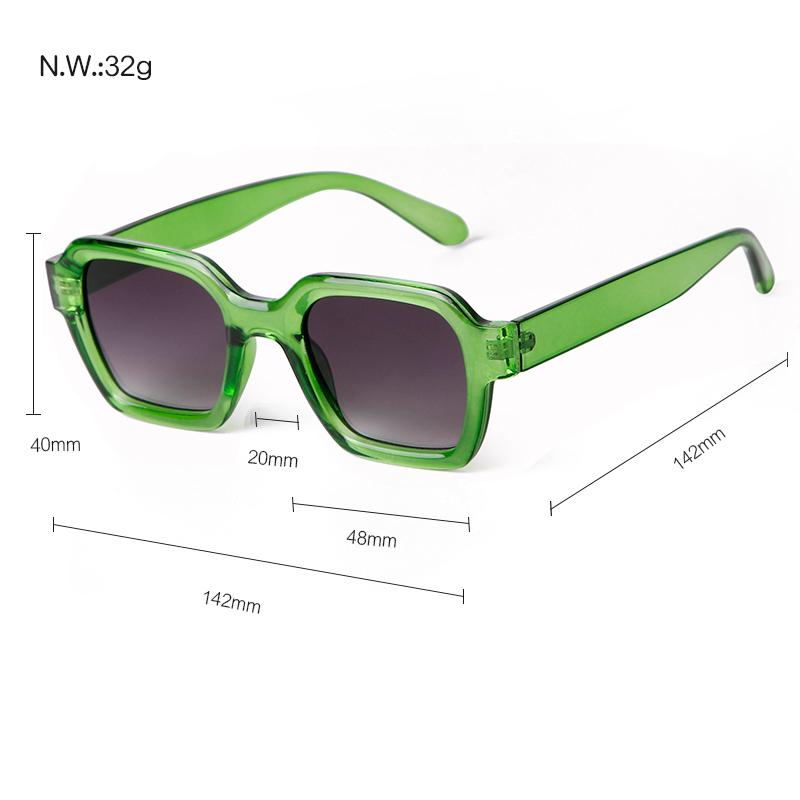 STORY Retro Trendy Orange Square Sunglasses Women Men Fashion Transparent Green Frame Rectangle Sun Glasses Female Shades