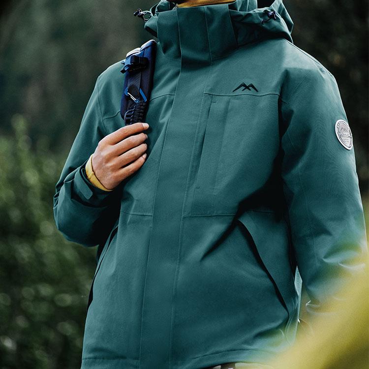 Skechers Cube Series 3 In 1 Down Inner Liner Warm Windproof Waterproof Wear Resistant Jacket Men Jacket Seaweed-Green L424M143-02ZG