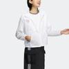 Adidas Neo Logo Print Sports Jacket with Stand Collar Women Outerwear White HN2386