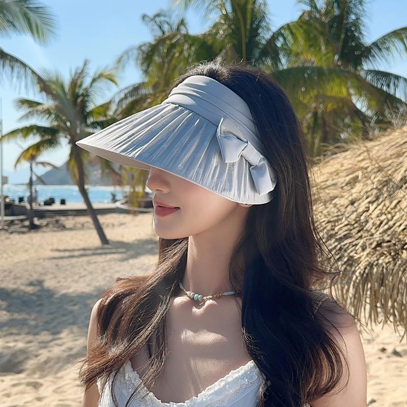 Summer Sun Hat With Butterfly Knot Large Brim For Women Sun Protection
