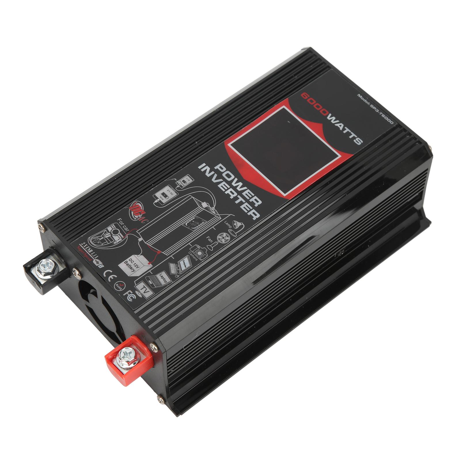 

Автомобильный солнечный инвертор с модифицированной синусоидой, с ЖК-дисплеем, USB, 12В в 220В чёрный