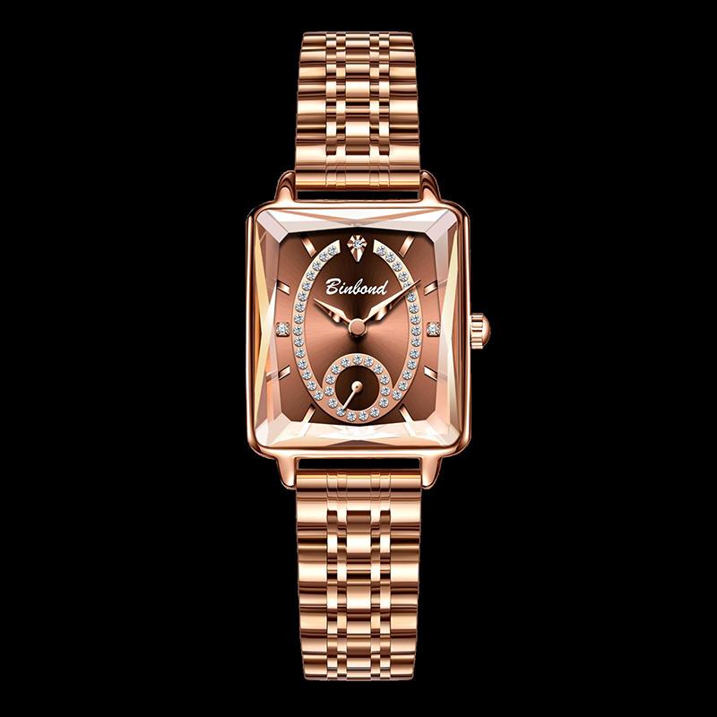 UTHAI Ladies' Watches Luxurious and High-End Waterproof Steel Strap Wristband Fashionable and Trendy Quartz Watches Clock Gifts