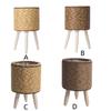 Handcrafted Yellow Rattan Plant Stand Durable And Portable Holder For Showcasing Green In Homes Offices Or Patios