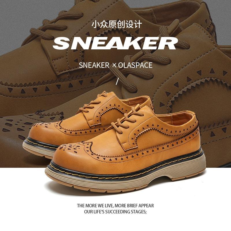 Fashion High Quality Shoes Men Leather Original New Carved Design Men Leather Shoes Casual Retro Luxury Shoes for Men Zapatos De Hombre
